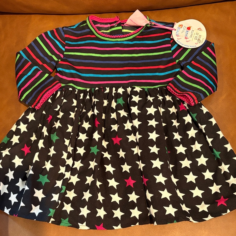 Striped and Star Patterned Dress